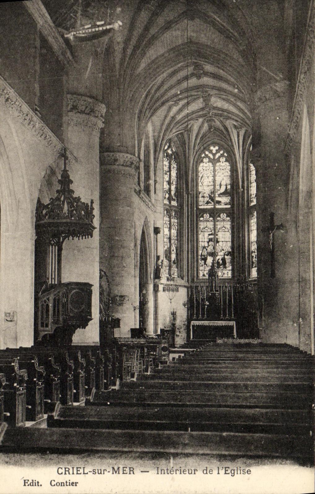 CPA Criel sur Mer Interieur de l Eglise 