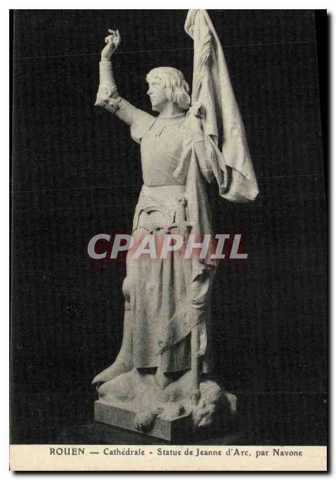 CPA Rouen Cathedrale Statue de Jeanne d Arc Par Navone 