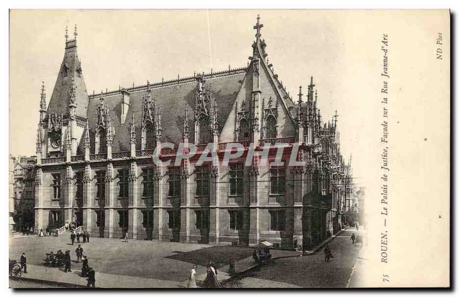CPA Rouen Le palais de Justice Facade sur la Rue Jeanne d Arc 