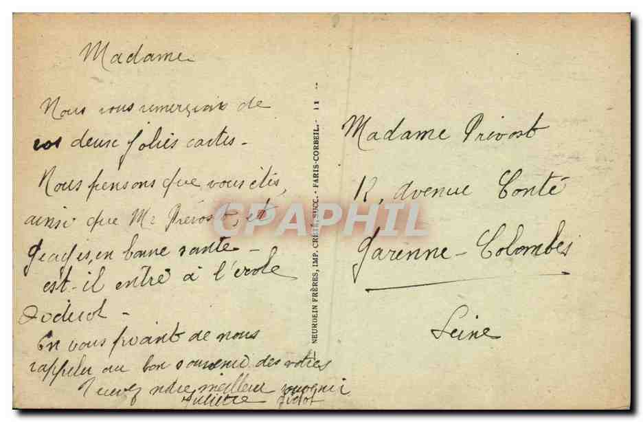 CPA Rouen La Place Carnot et la Cathedrale  — Verso
