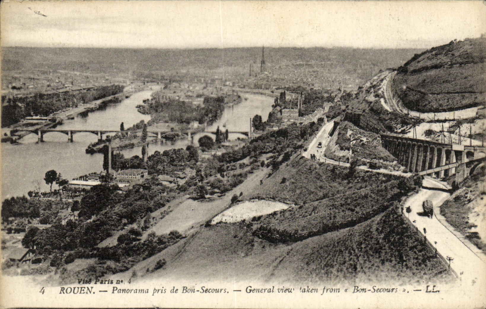 CPA Rouen Panorama pris de Bon Secours