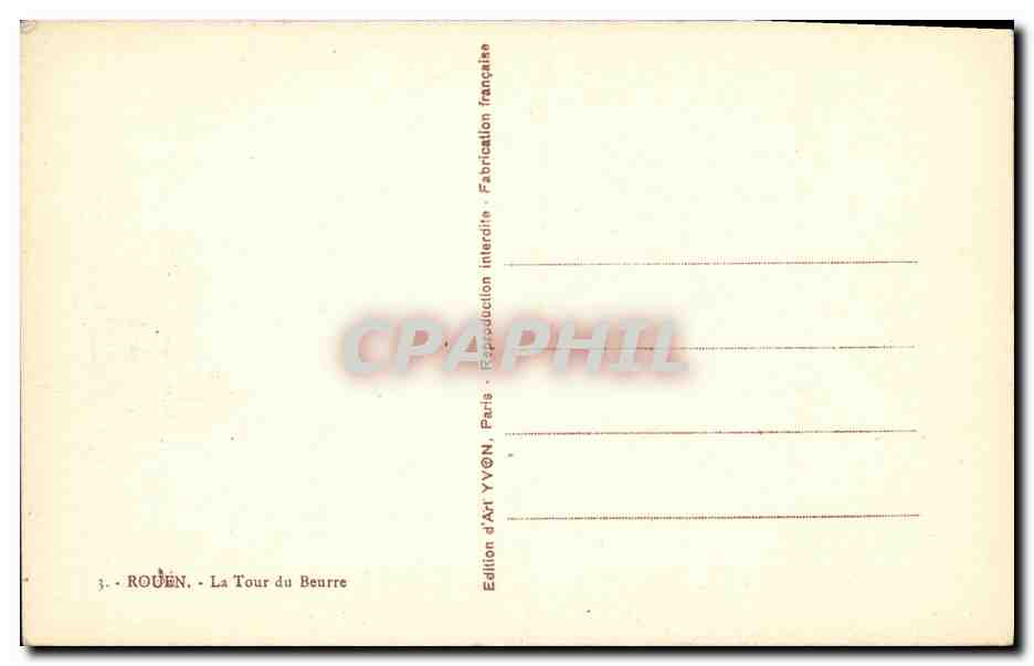CPA Heureuse Annee Rouen La Tour du Beurre  — Verso