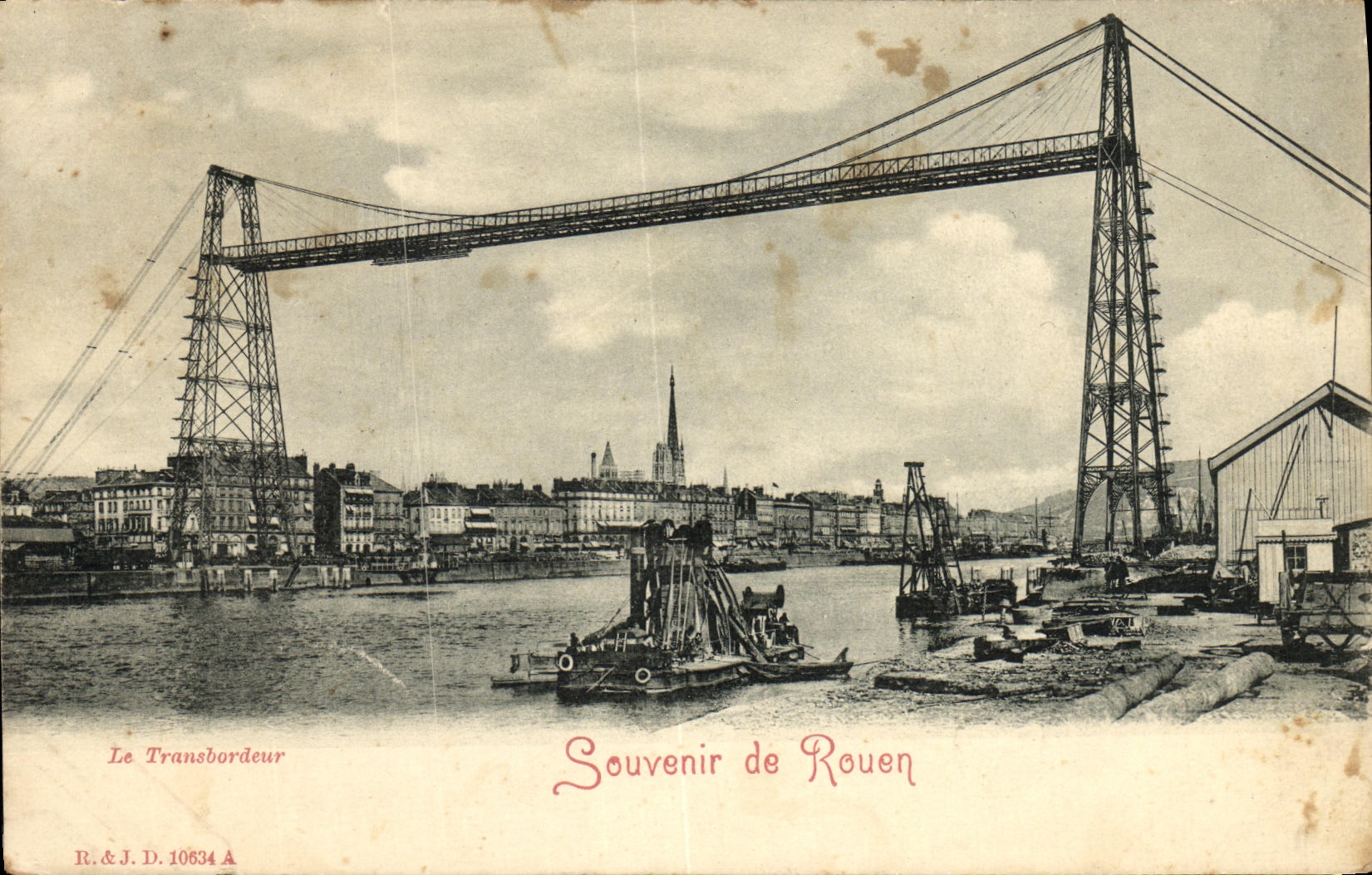 CPA Souvenir de Rouen Transbordeur