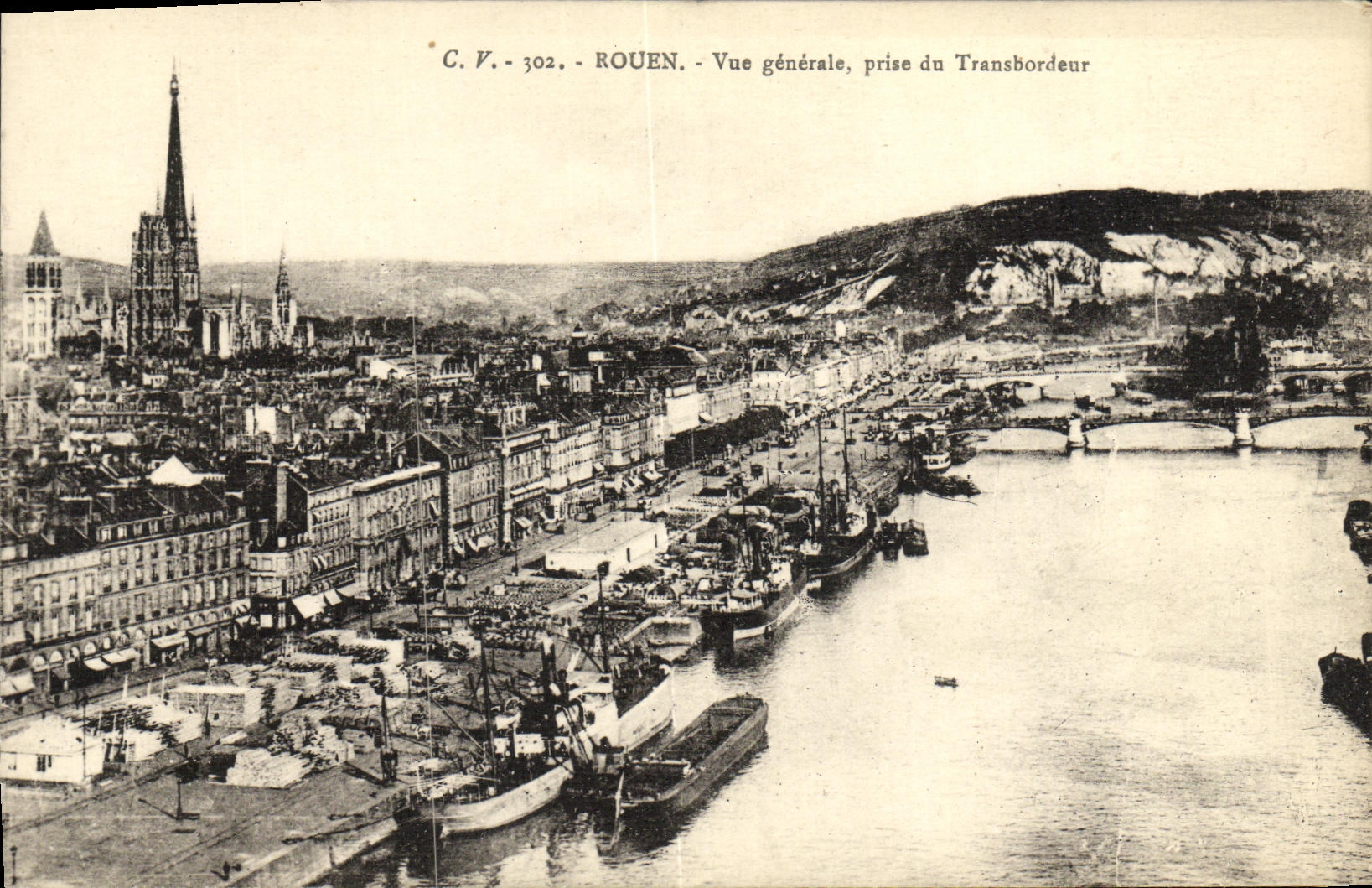 CPA Rouen Vue generale prise du Transbordeur 