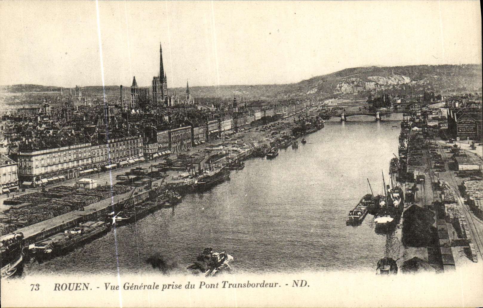CPA Rouen Vue Generale prise du Pont Transbordeur 