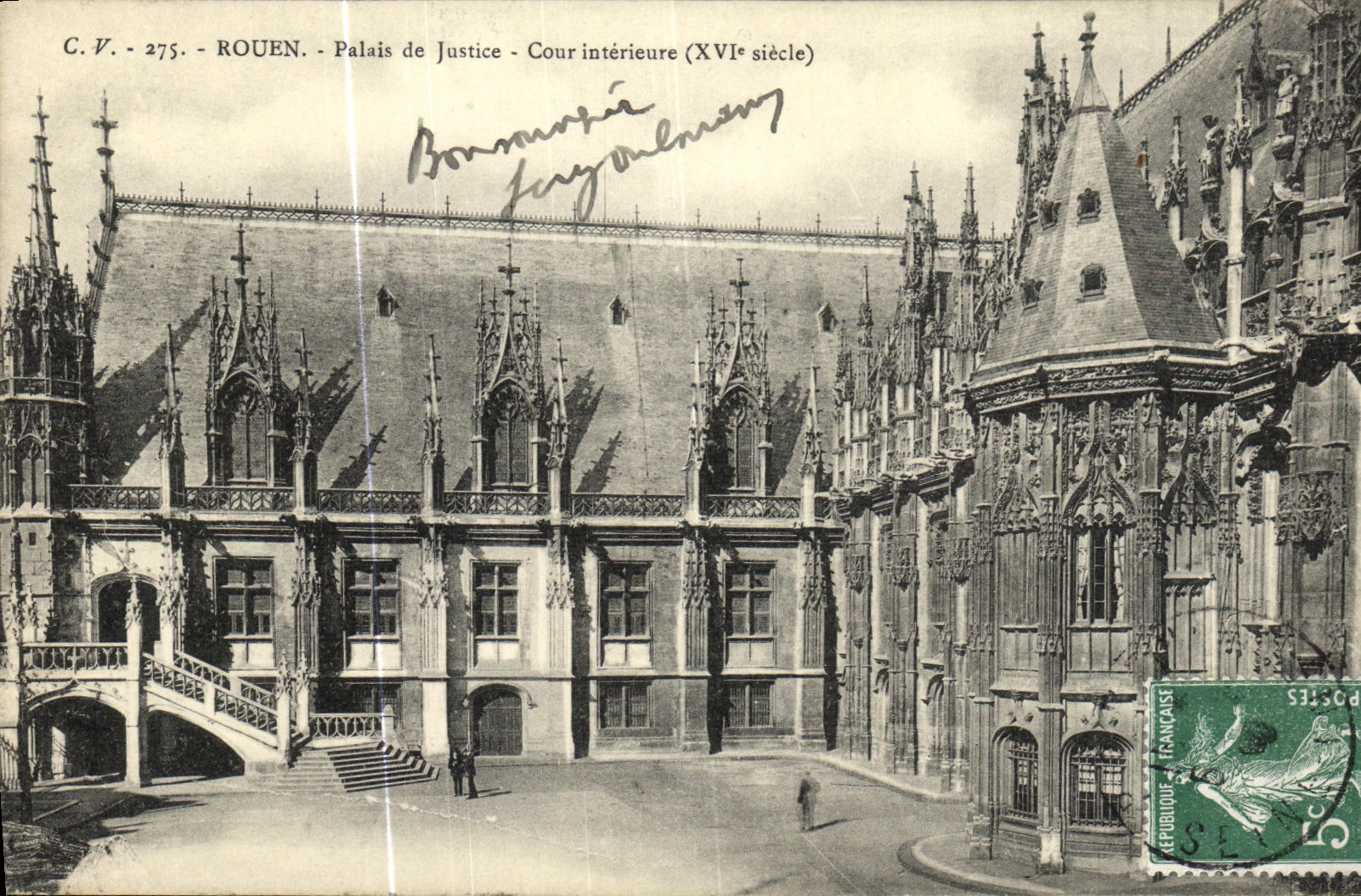 CPA Rouen Palais de Justice Cour Interieure 