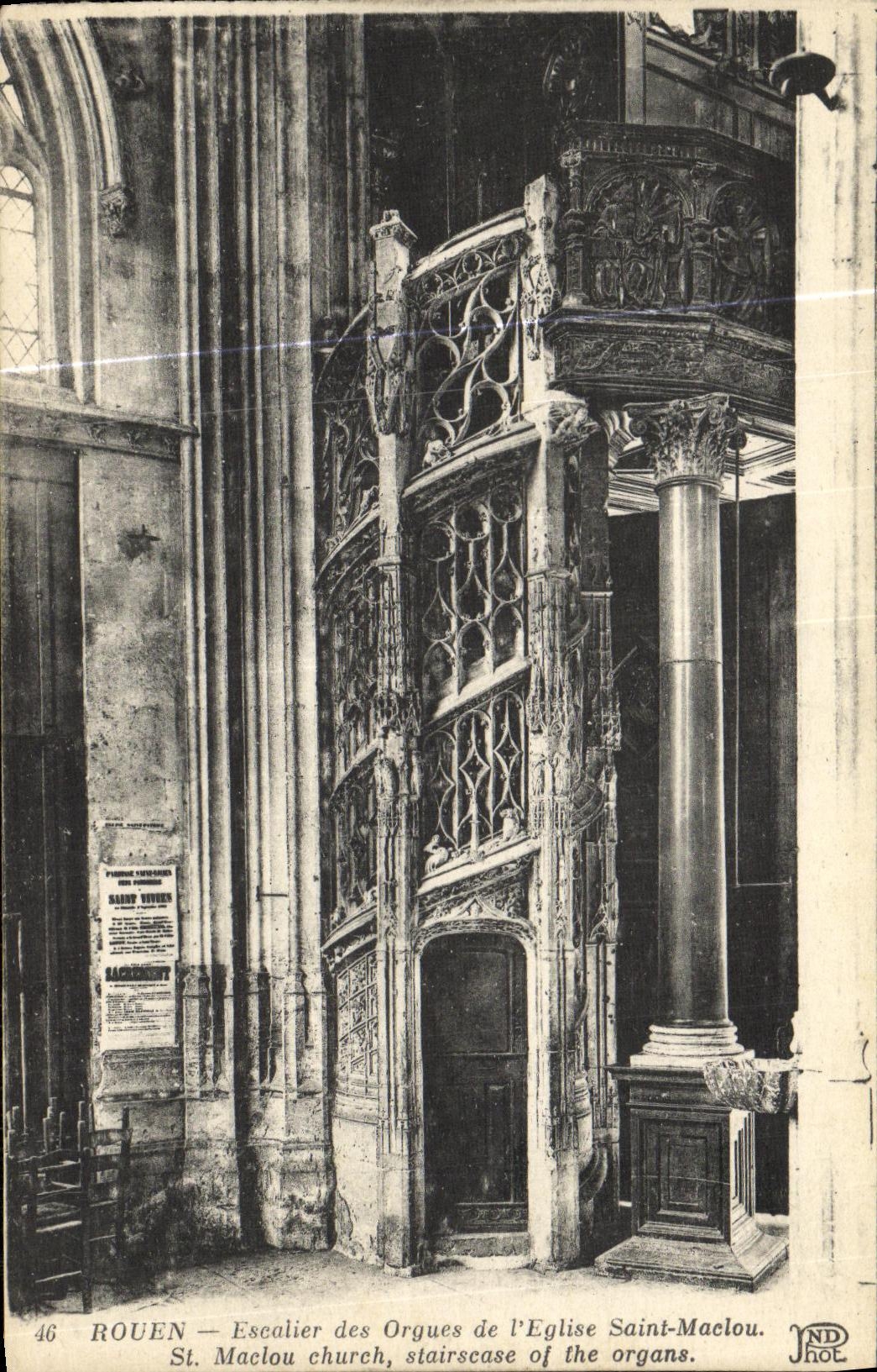 CPA Rouen Escalier des Orgues de l Eglise Saint Maclou 