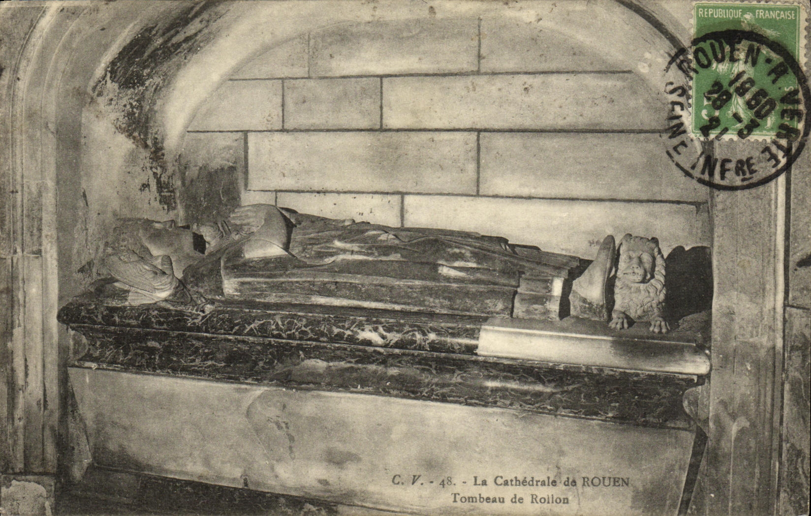 CPA Rouen La Cathedrale de Rouen Tombeau de Rollon
