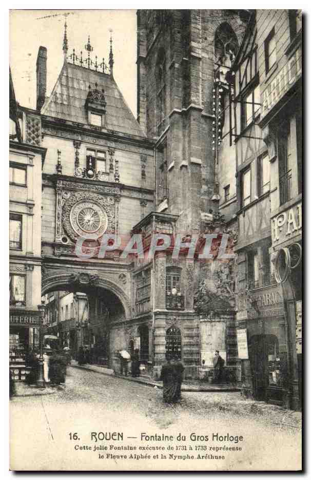 CPA Rouen Fontaine du Gros Horloge