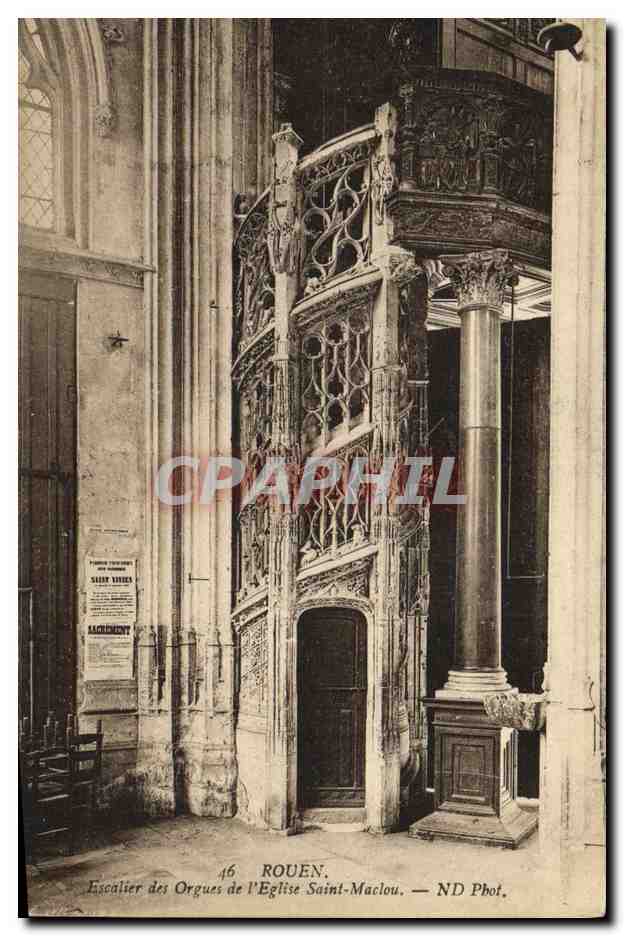 CPA Rouen Escalier des Orgues de L Eglise Saint Maclou