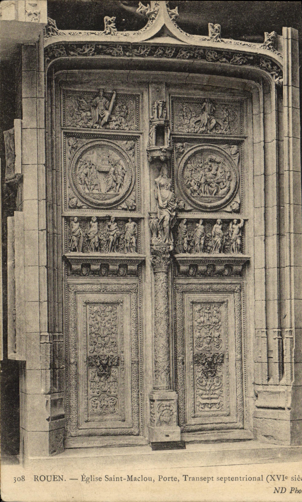 CPA Rouen Eglise Saint Maclou Porte Transept septentrional