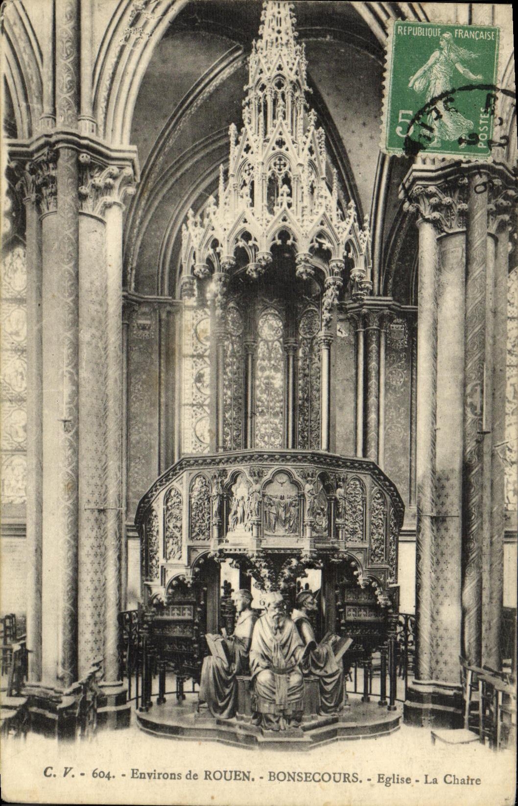 CPA Rouen Environs de Bonsecours Eglise La Chaire