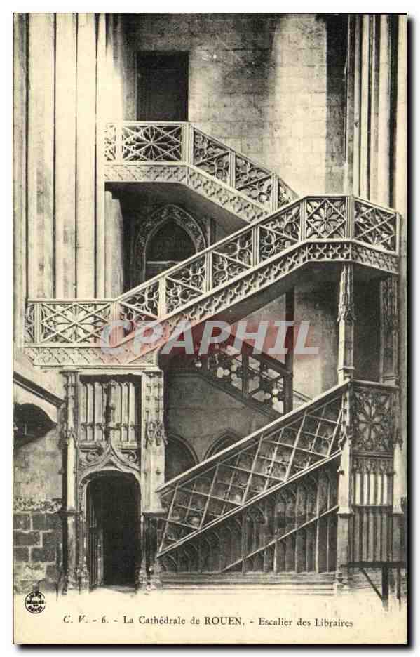 CPA Rouen La Cathedrale Escalier des Libraies