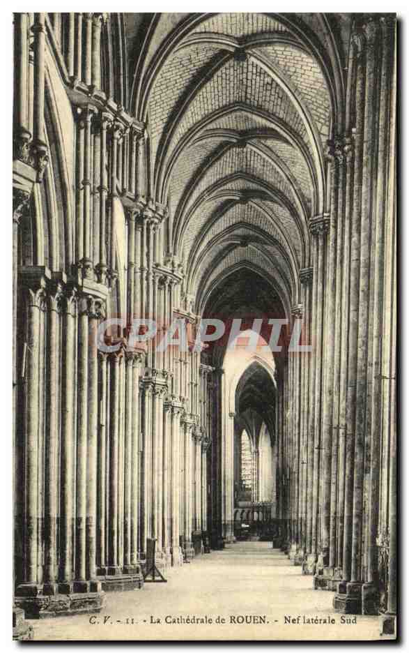 CPA Rouen La Cathedrale Nef laterale sud