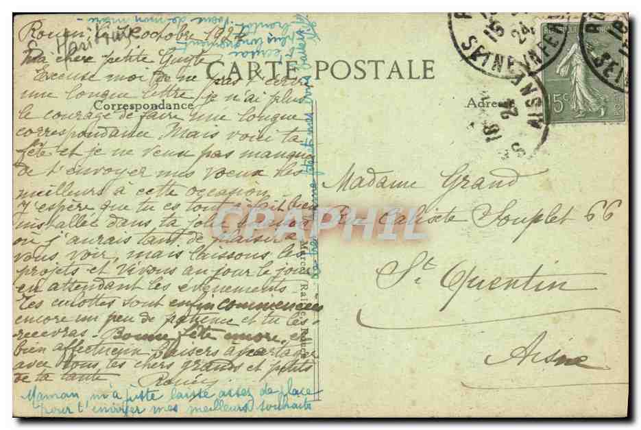 CPA Rouen L Eglise Saint Ouen — Verso
