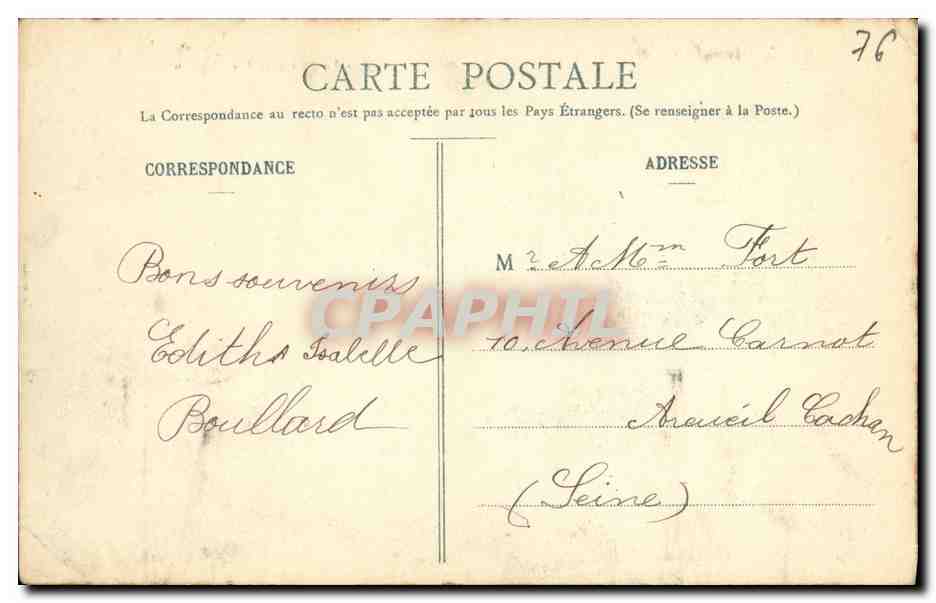 CPA Rouen Le Port et le Transbordeur Bateaux — Verso