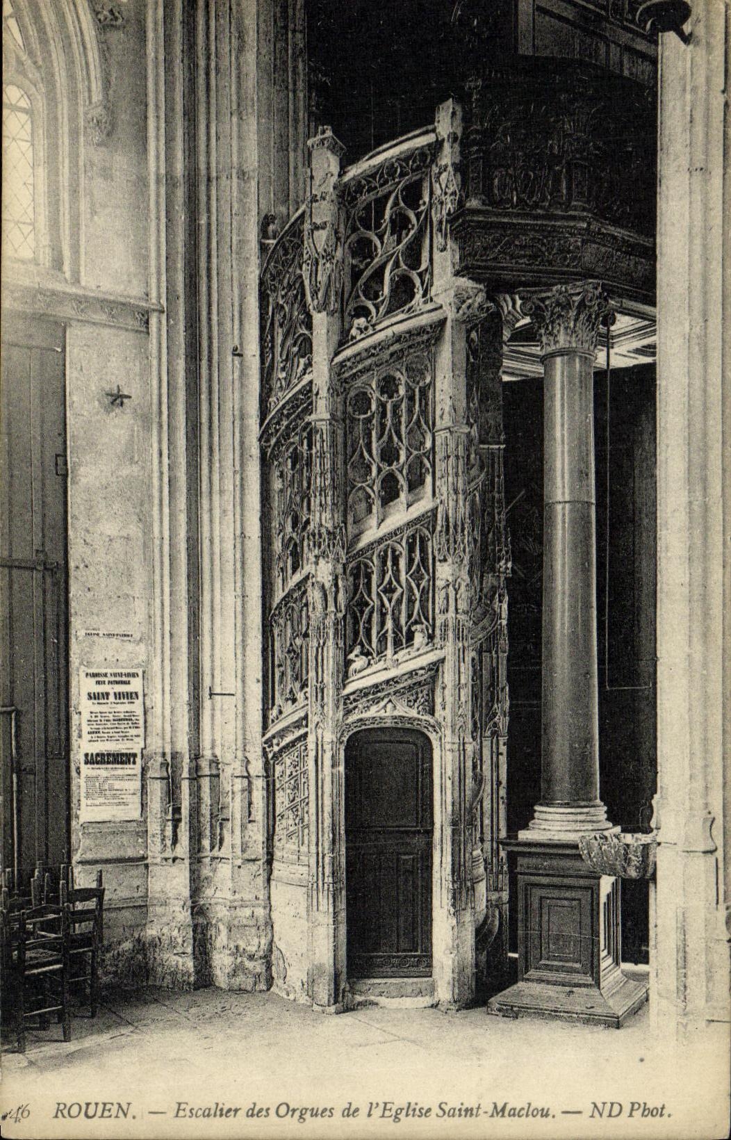 CPA Rouen Escalier des Orgues de L Eglise Saint Maclou
