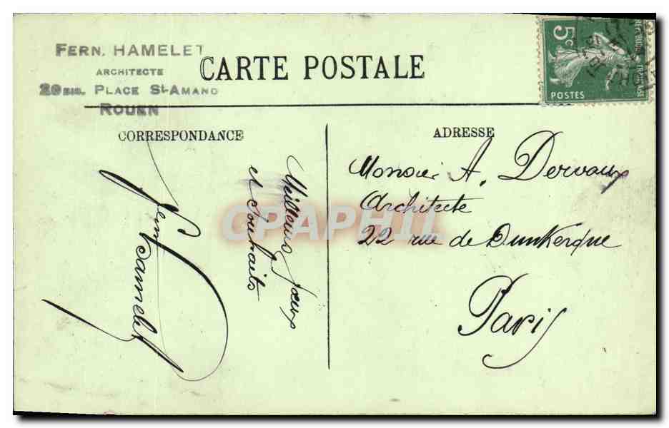 CPA Rouen Portails de la Cathedrale — Verso