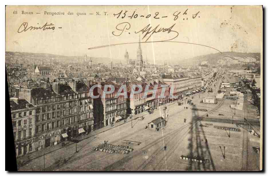 CPA Rouen Perspective des quais