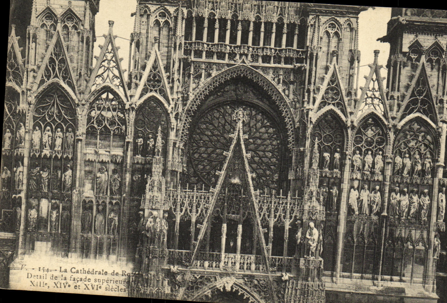 CPA Rouen La Cathedrale Detail de la facade superieure