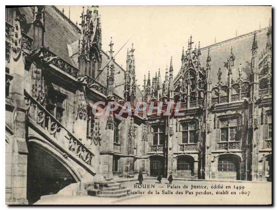 CPA Rouen Palais de Justice Escalier de la salle des pas perdus