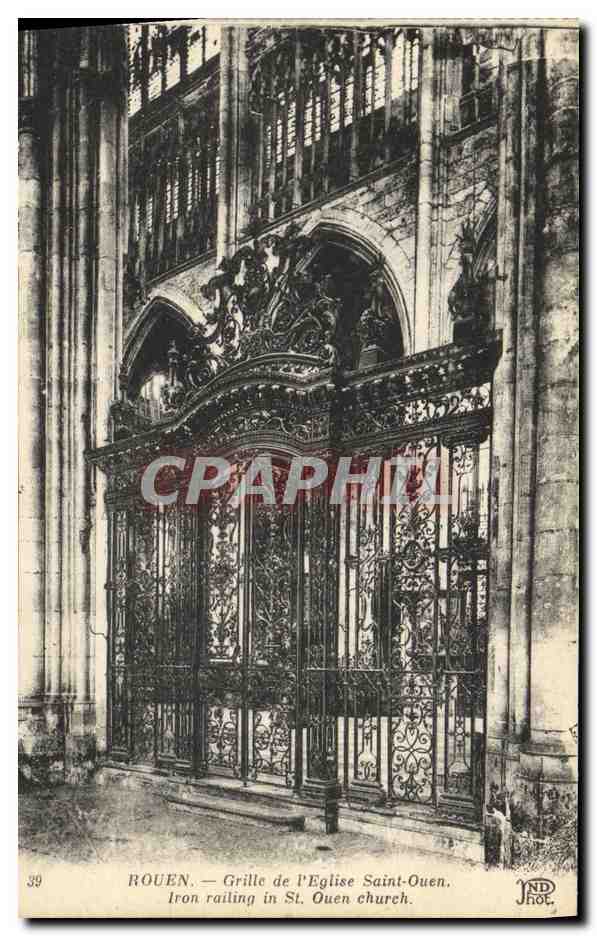CPA Rouen Grille de L Eglise Saint Ouen