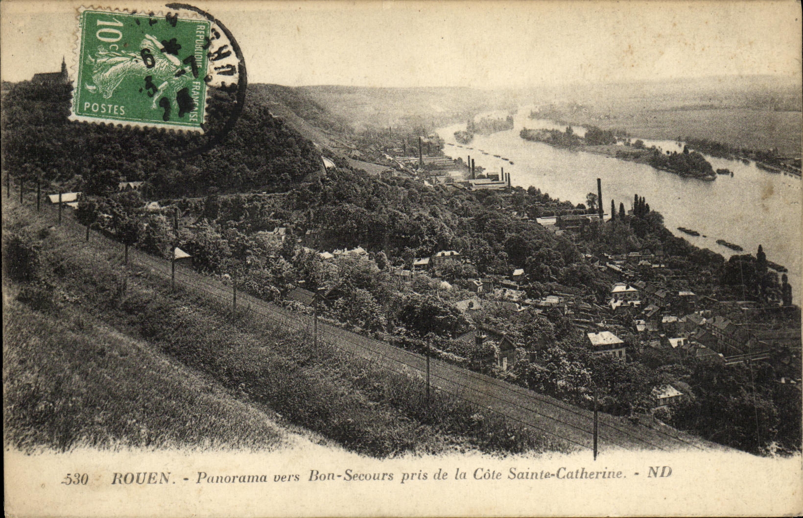 CPA Rouen Panorama Vers Bon Secours Pris de la Cote Sainte Catherine