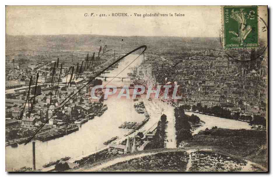 CPA Rouen Vue Generale Vers la Seine