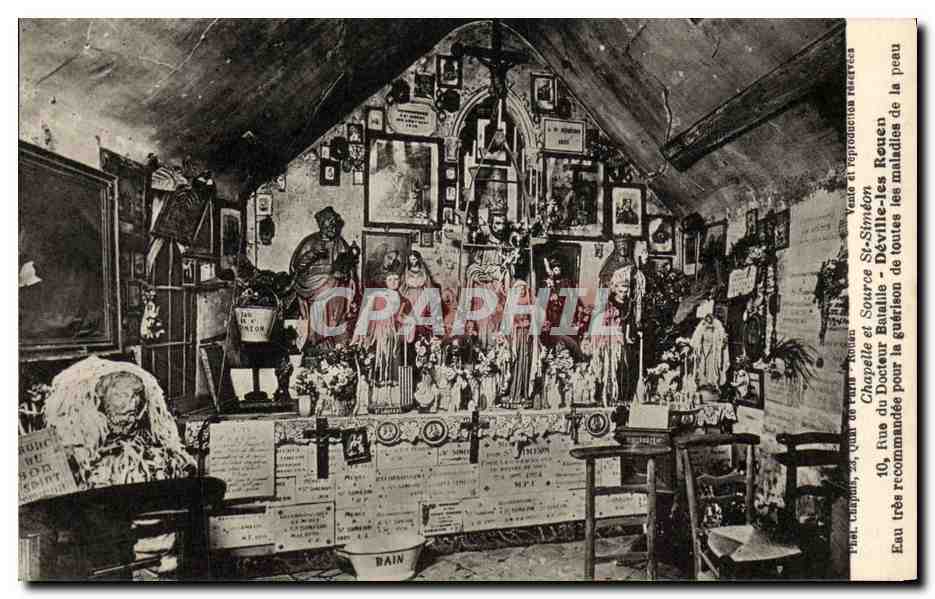 CPA Deville les Rouen Chapelle et source St Simeon Rue du docteur Batalile