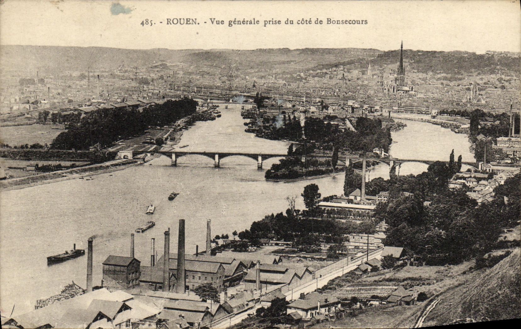 CPA Rouen Vue Generale Prise du Cote de Bonsecours