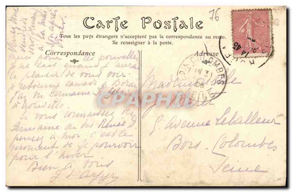 CPA Rouen L Eglise Saint Vincent — Verso