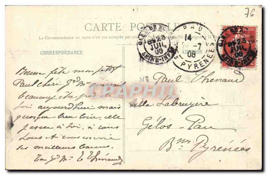 CPA Rouen Vue Generale Prise Cote Ste Catherine Vaches — Rückseite