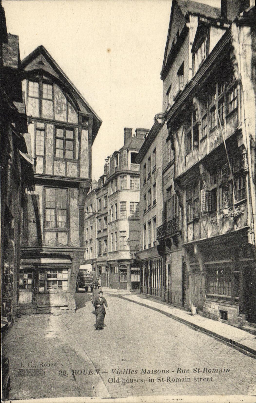 CPA Rouen Vieilles Maisons Rue St Romain 