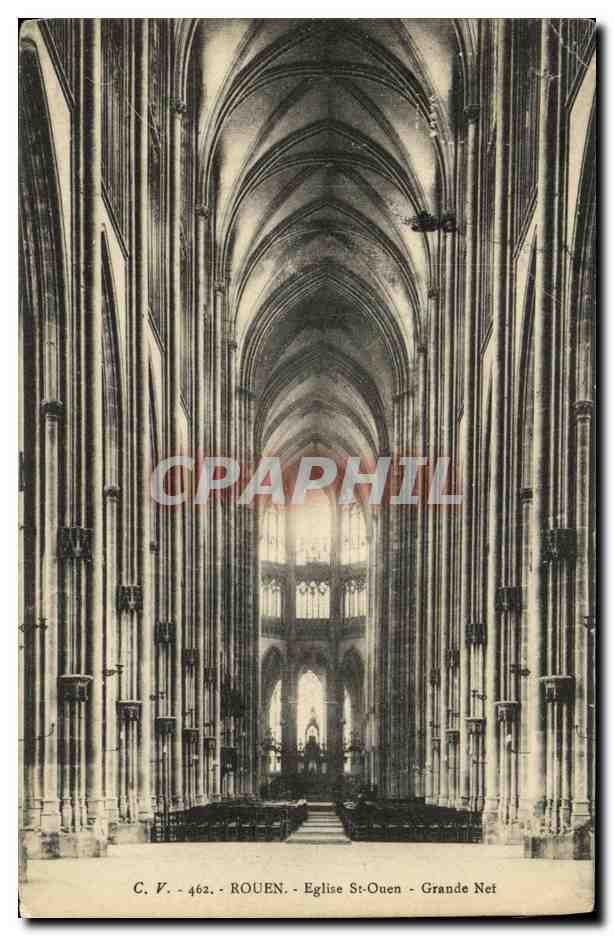CPA Rouen Eglise St Ouen Grande nef