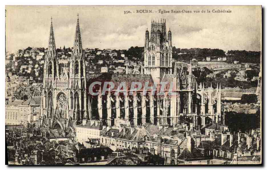 CPA Rouen Eglise Saint Ouen Vue de la Cathedrale
