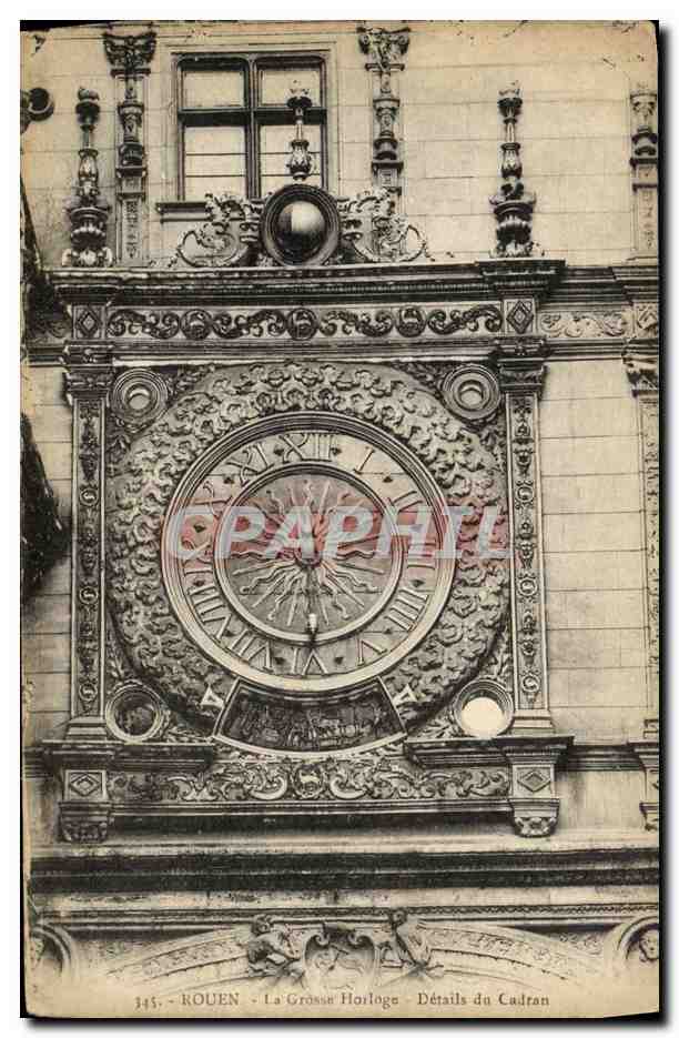 CPA Rouen La Grosse Horloge Details Du Cadran