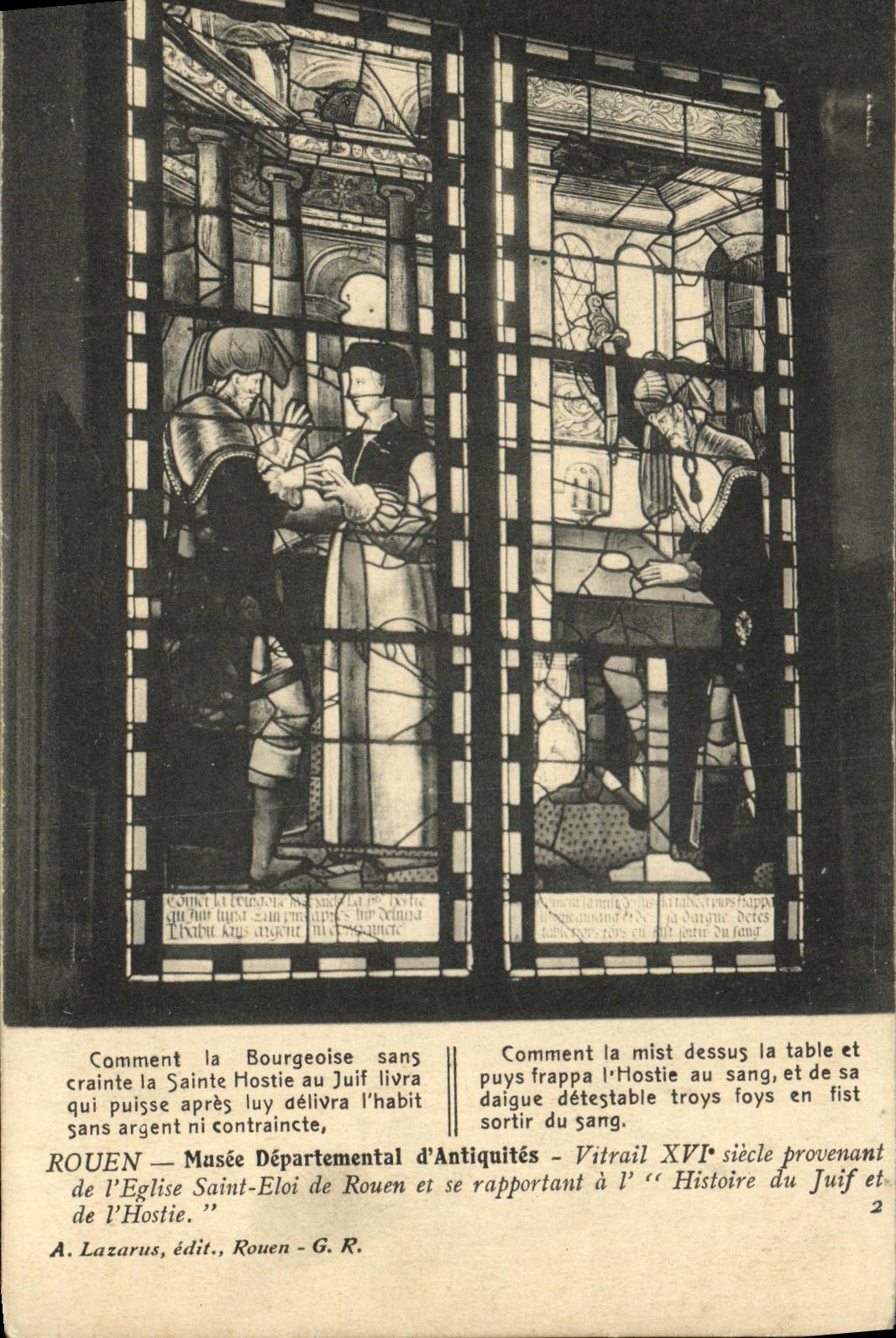 CPA Rouen Musee departemental d antiquites Vitrail