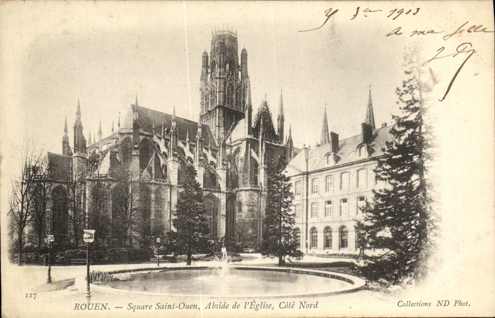 CPA Rouen Square Saint Ouen Abside de L Eglise