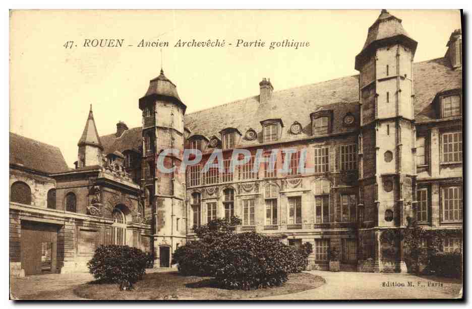 CPA Rouen Ancien Archeveche Partie Gothique