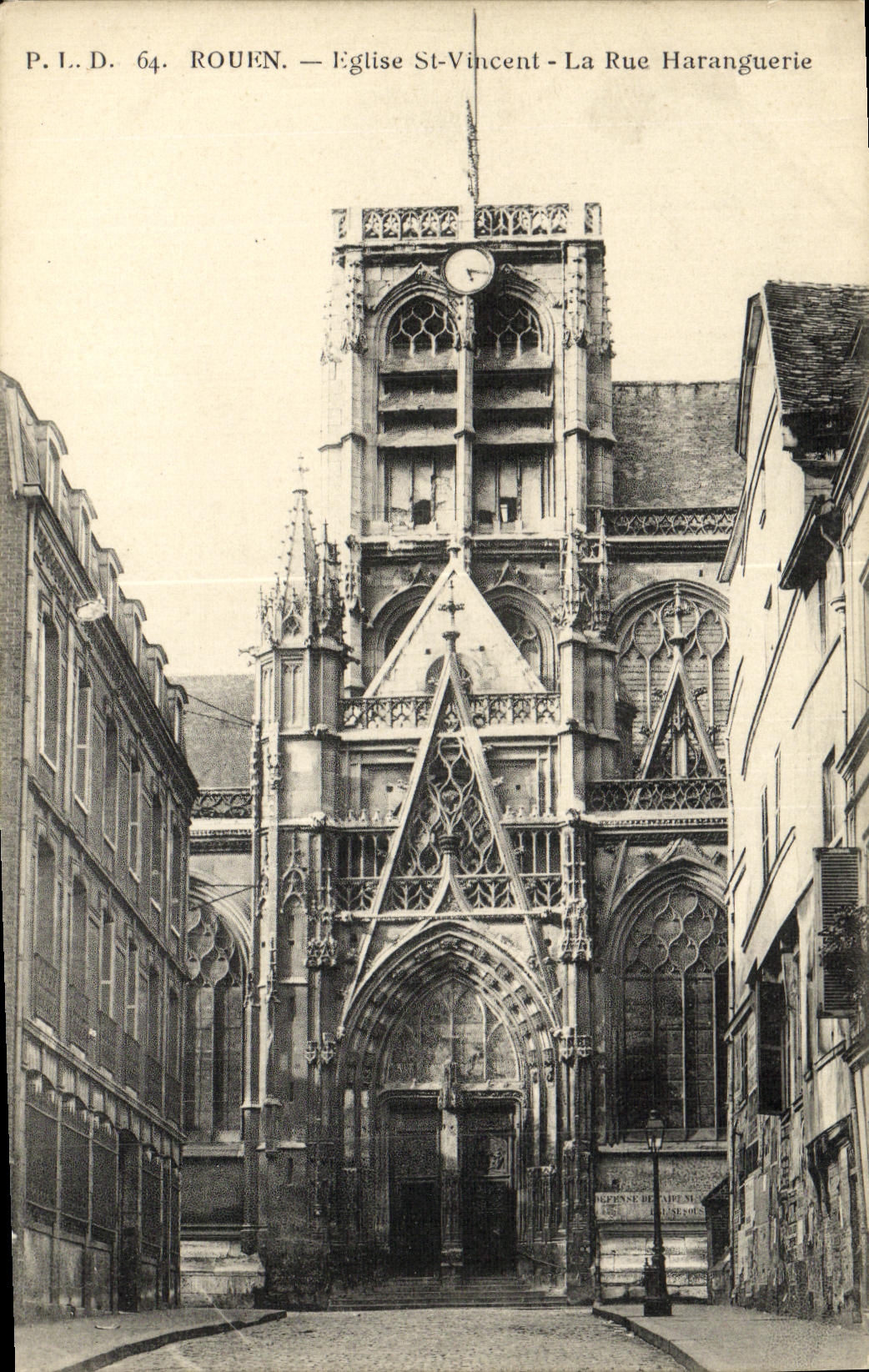 CPA Rouen Eglise St Vincent La Rue Haranguerie
