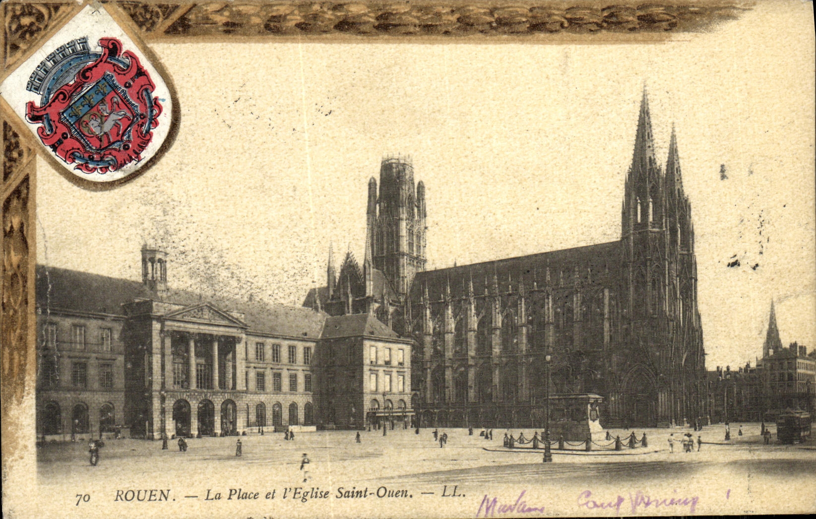 CPA Rouen La Place et L Eglise Saint Ouen