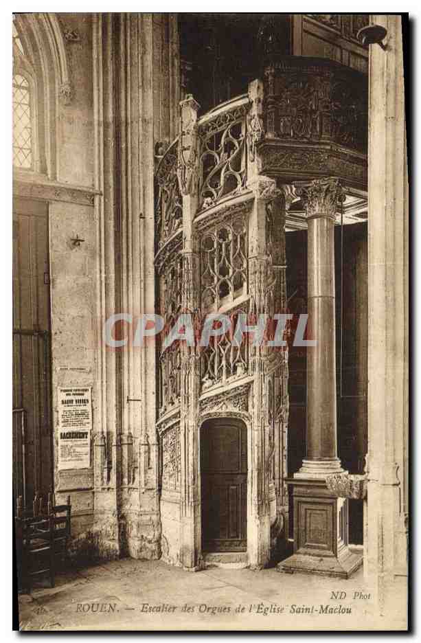 CPA Rouen Escalier des Orgues de L Eglise Saint Maclou