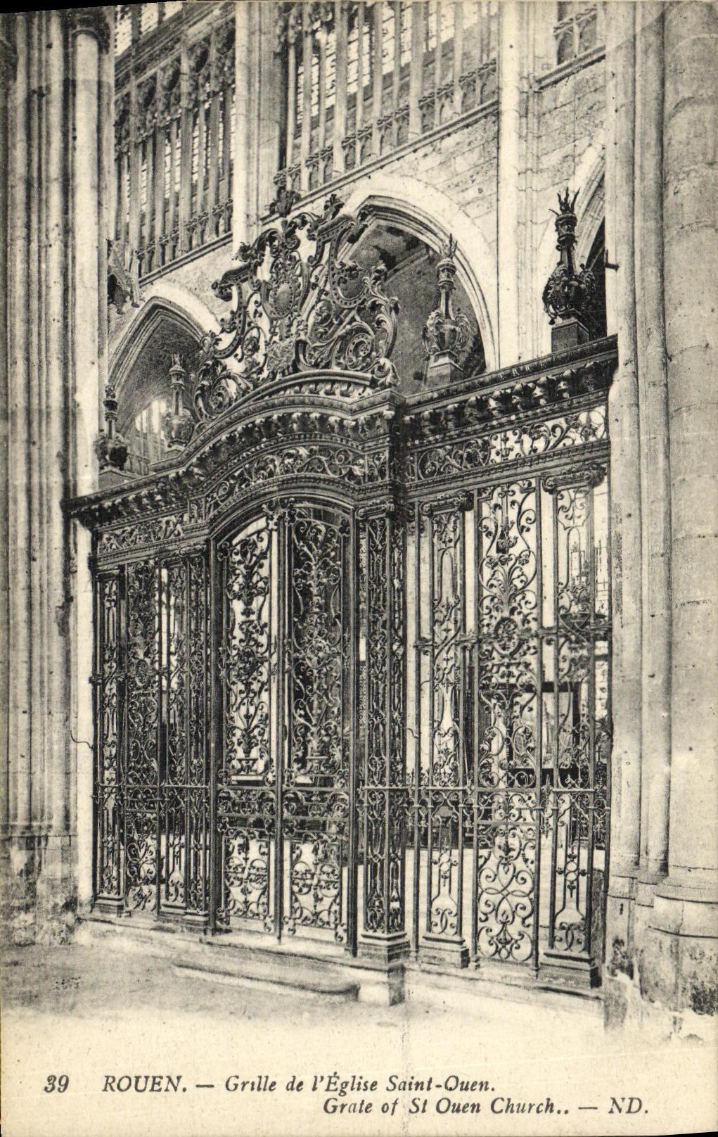 CPA Rouen Grille de l Eglise Saint Ouen