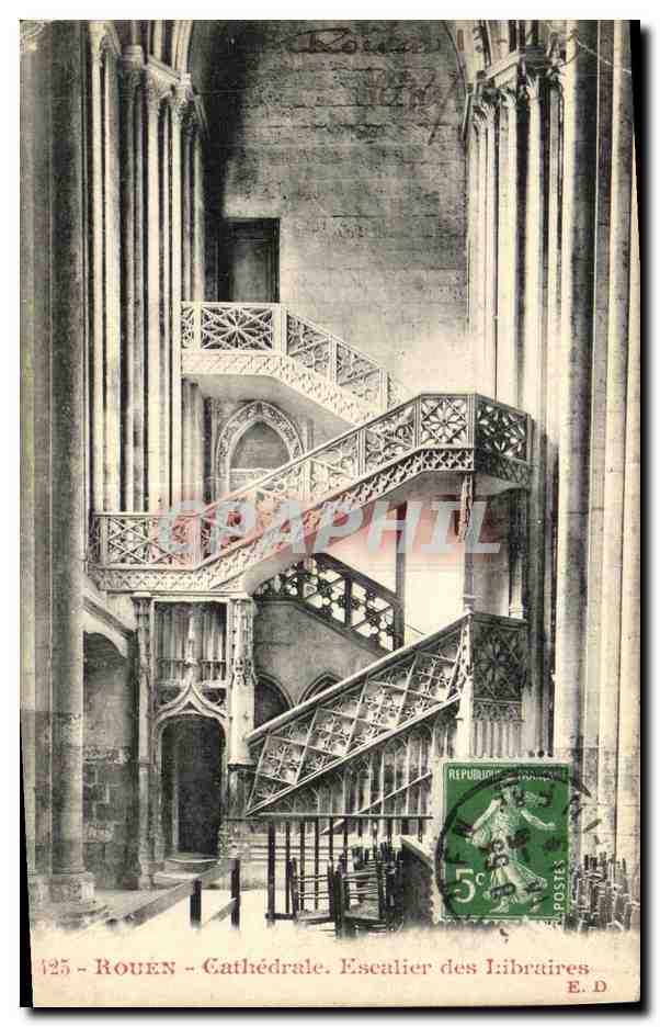 CPA Rouen Cathedrale Escalier des libraires