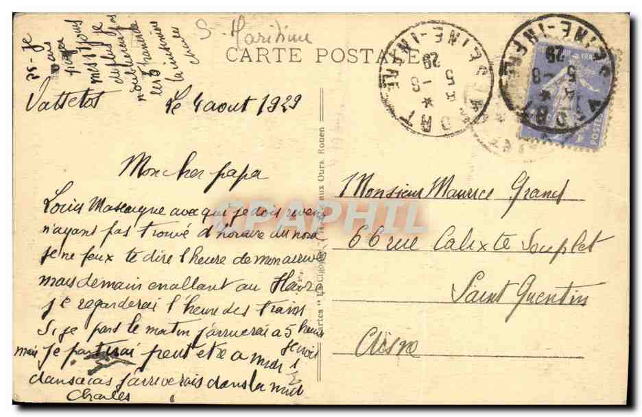 CPA Rouen Tour Jeanne d Arc — Verso