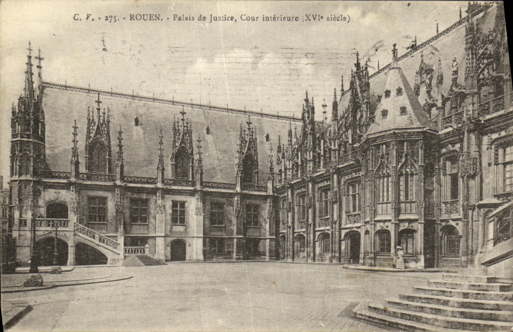 CPA Rouen Palais de Justice Cour Interieure