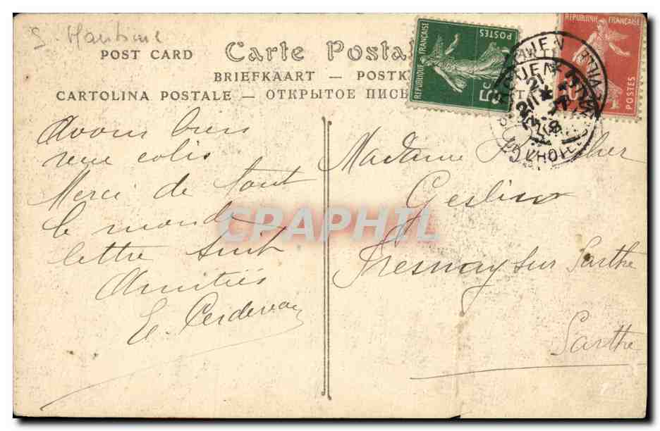 CPA Rouen Cour d Albane Ancien Cloitre — Verso