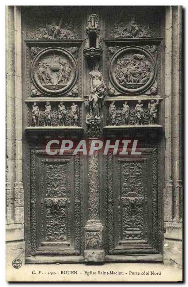 CPA Rouen Eglise Saint Maclou Porte Cote Nord