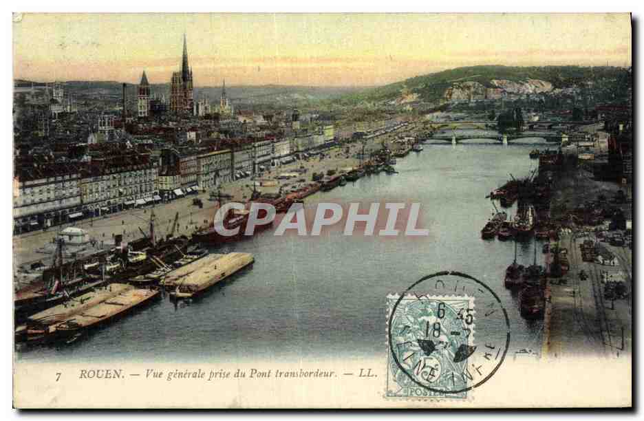 CPA Rouen Vue Generale Prise du Pont Transbordeur