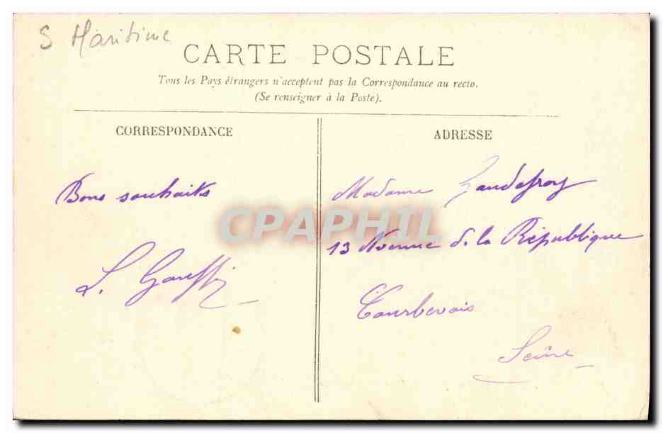 CPA Rouen Vue Generale Prise du Pont Transbordeur — Rückseite